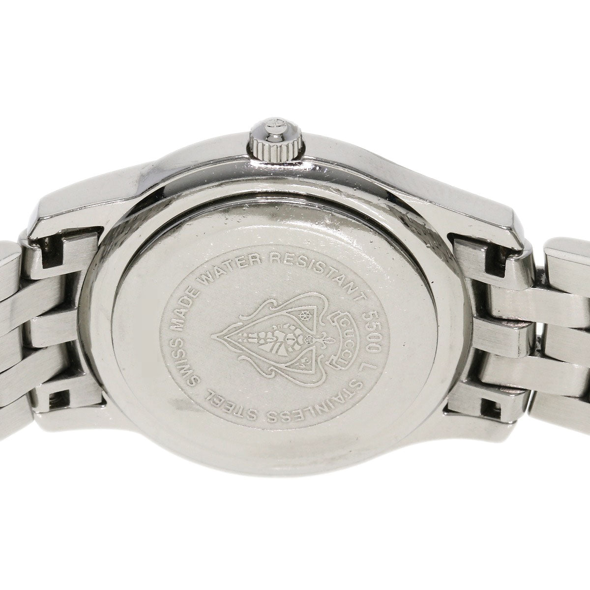 GUCCI Watches Quartz 5500L Stainless Steel , Stainless Steel Silver Round face Silver dial Women Used