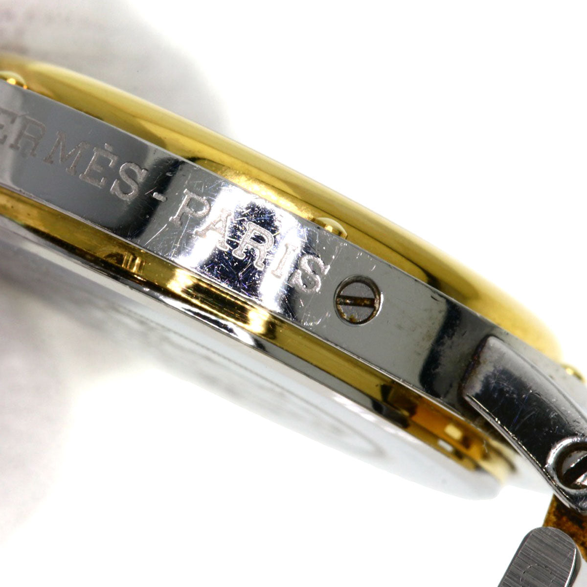 HERMES Watches Quartz Stainless Steel , SSxGP gold Clipper Ivory dial Women Used