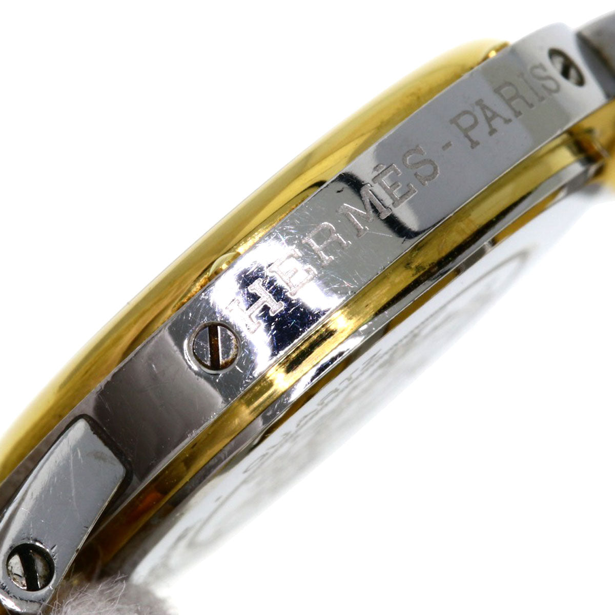 HERMES Watches Quartz Stainless Steel , SSxGP gold Clipper Ivory dial Women Used