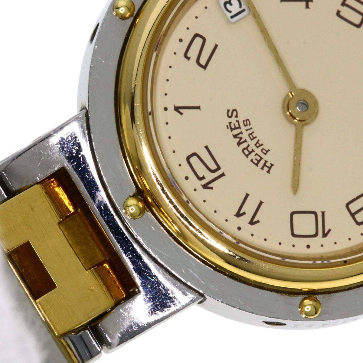 HERMES Watches Quartz Stainless Steel , SSxGP gold Clipper Ivory dial Women Used