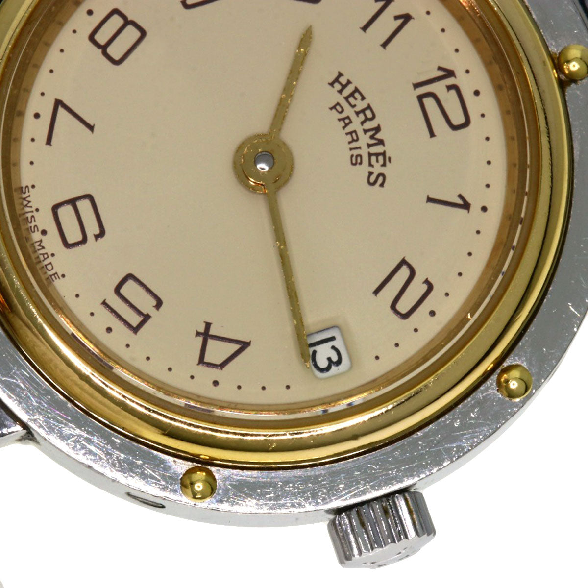 HERMES Watches Quartz Stainless Steel , SSxGP gold Clipper Ivory dial Women Used