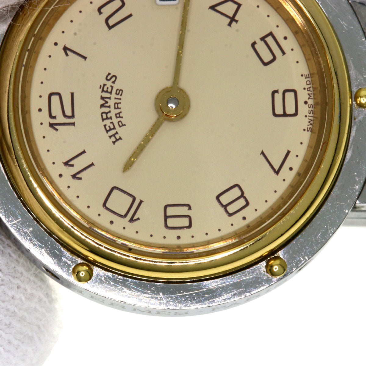 HERMES Watches Quartz Stainless Steel , SSxGP gold Clipper Ivory dial Women Used