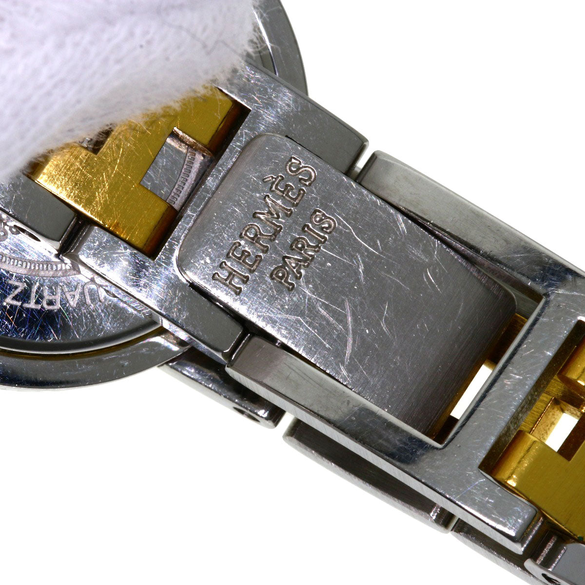 HERMES Watches Quartz Stainless Steel , SSxGP gold Clipper Ivory dial Women Used