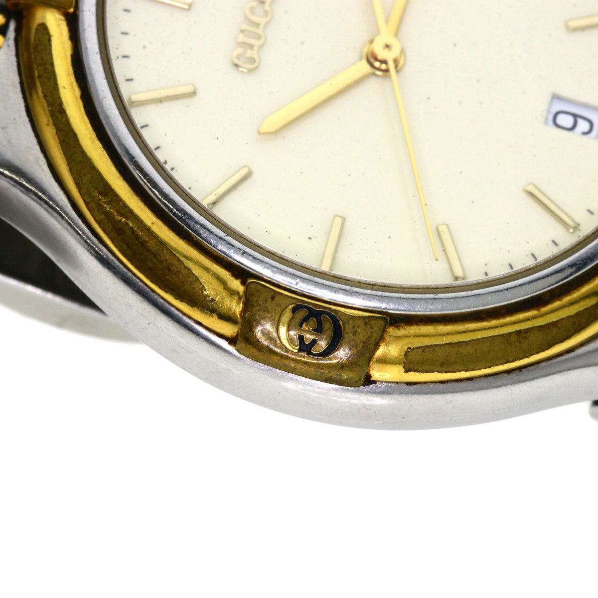 GUCCI Watches Quartz 9040M Stainless Steel , SSxGP gold Round face Ivory dial mens Used