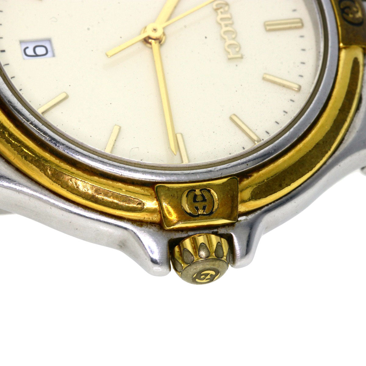 GUCCI Watches Quartz 9040M Stainless Steel , SSxGP gold Round face Ivory dial mens Used