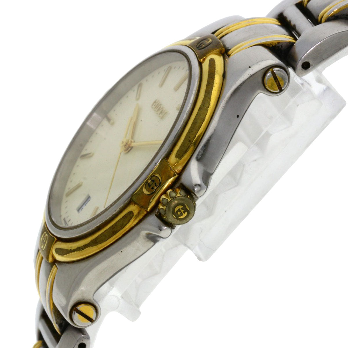 GUCCI Watches Quartz 9040M Stainless Steel , SSxGP gold Round face Ivory dial mens Used