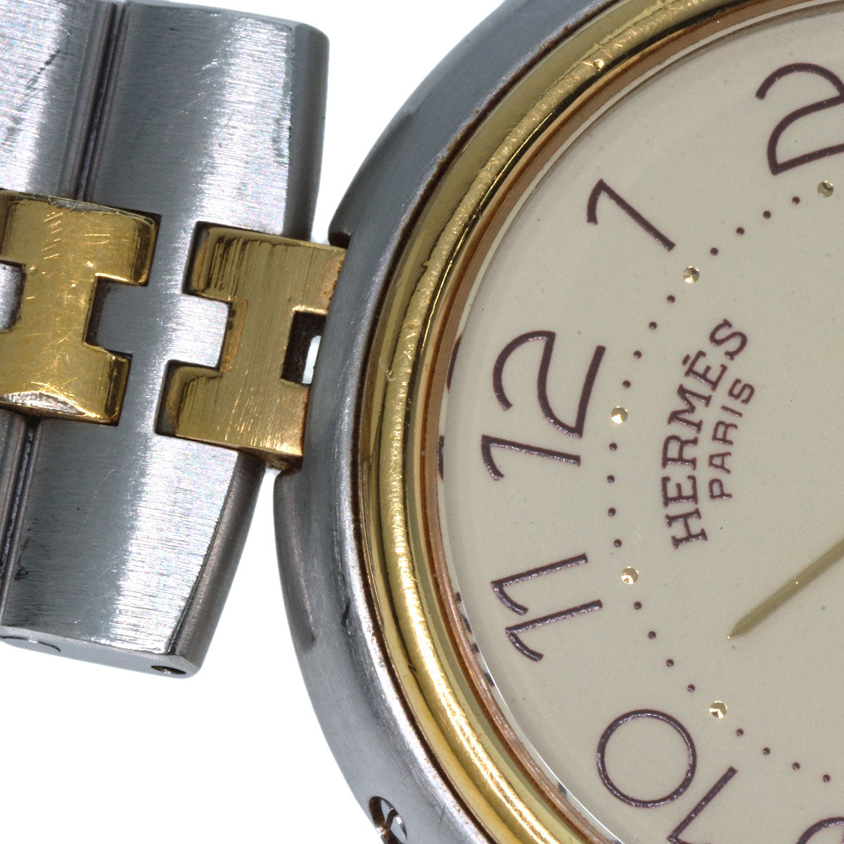 HERMES Watches Quartz Stainless Steel , SSxGP gold profile cream dial mens Used