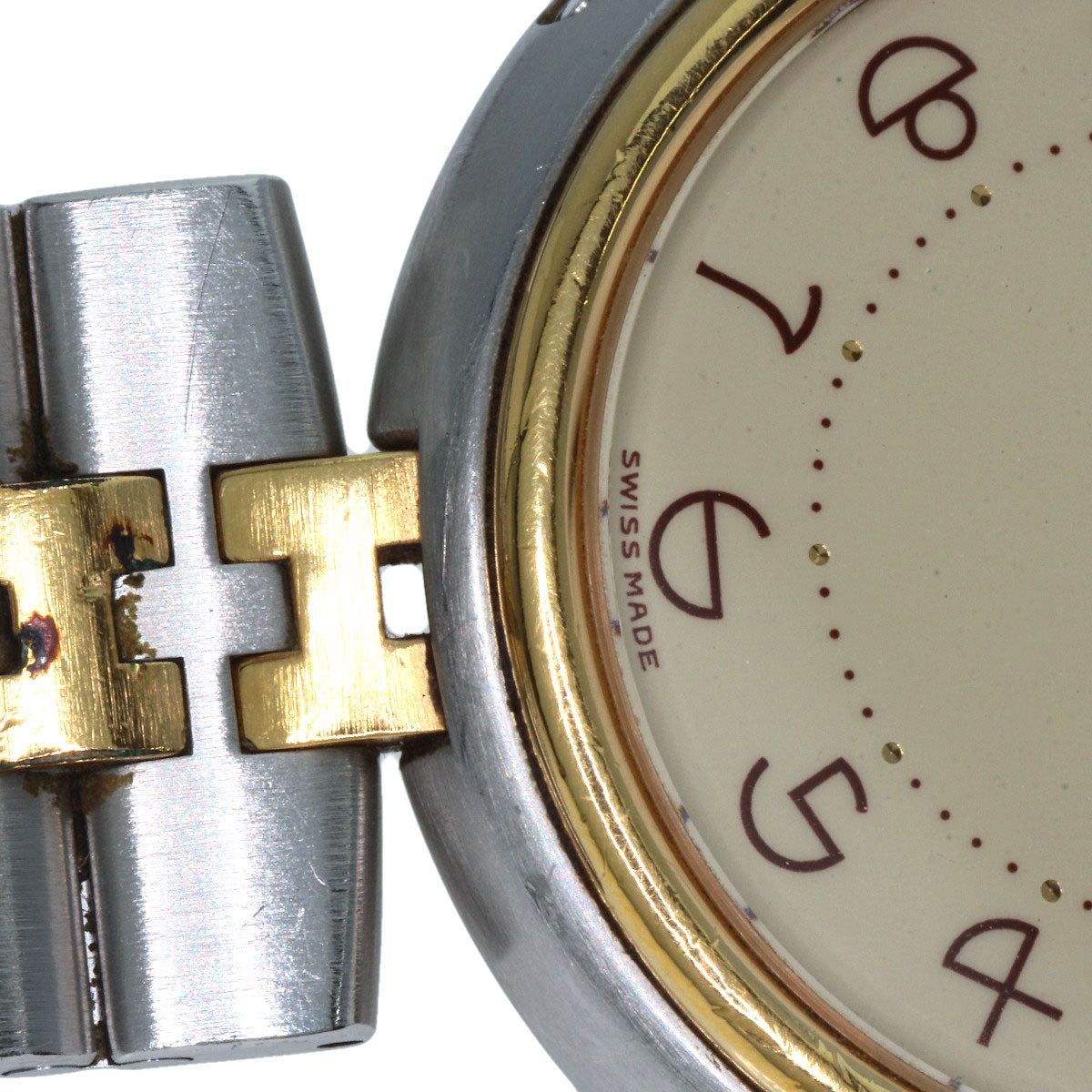 HERMES Watches Quartz Stainless Steel , SSxGP gold profile cream dial mens Used
