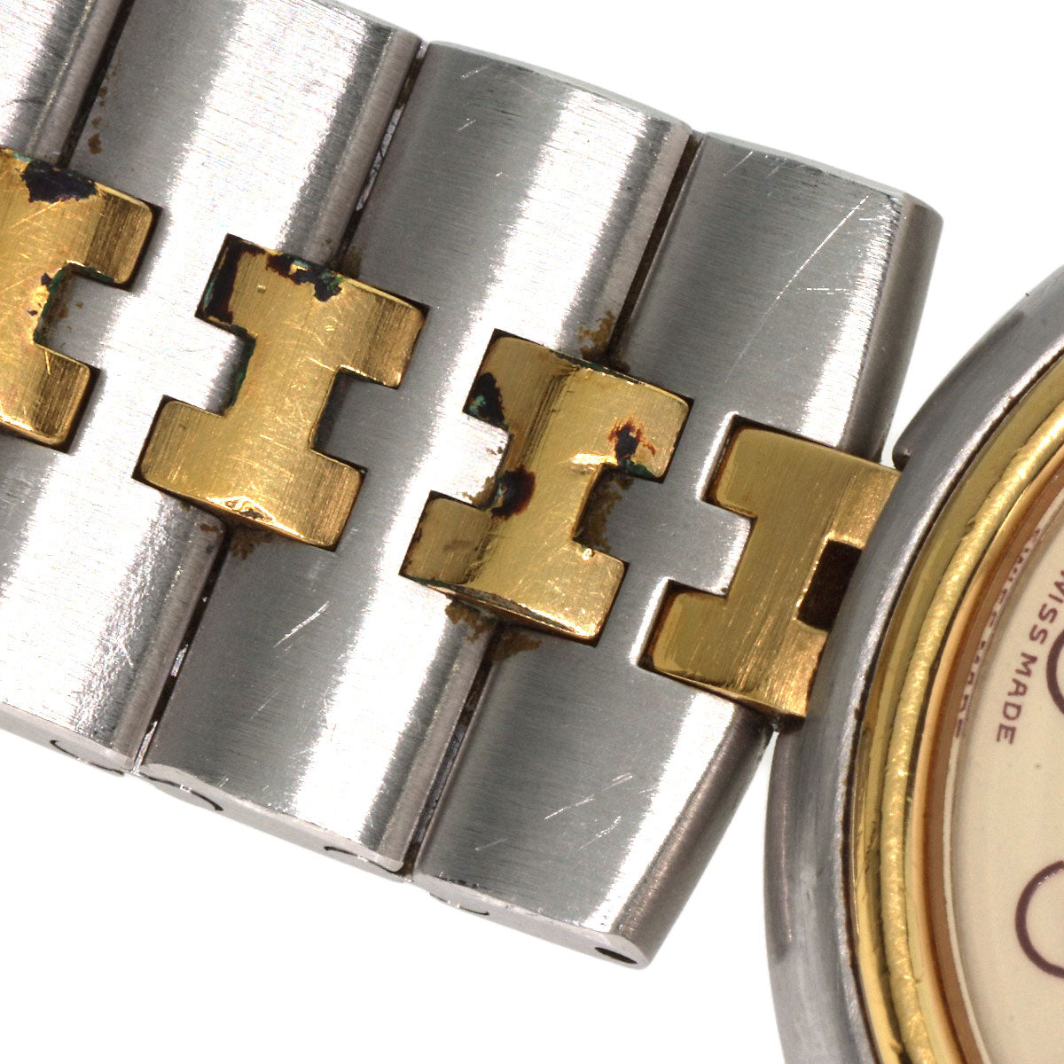HERMES Watches Quartz Stainless Steel , SSxGP gold profile cream dial mens Used