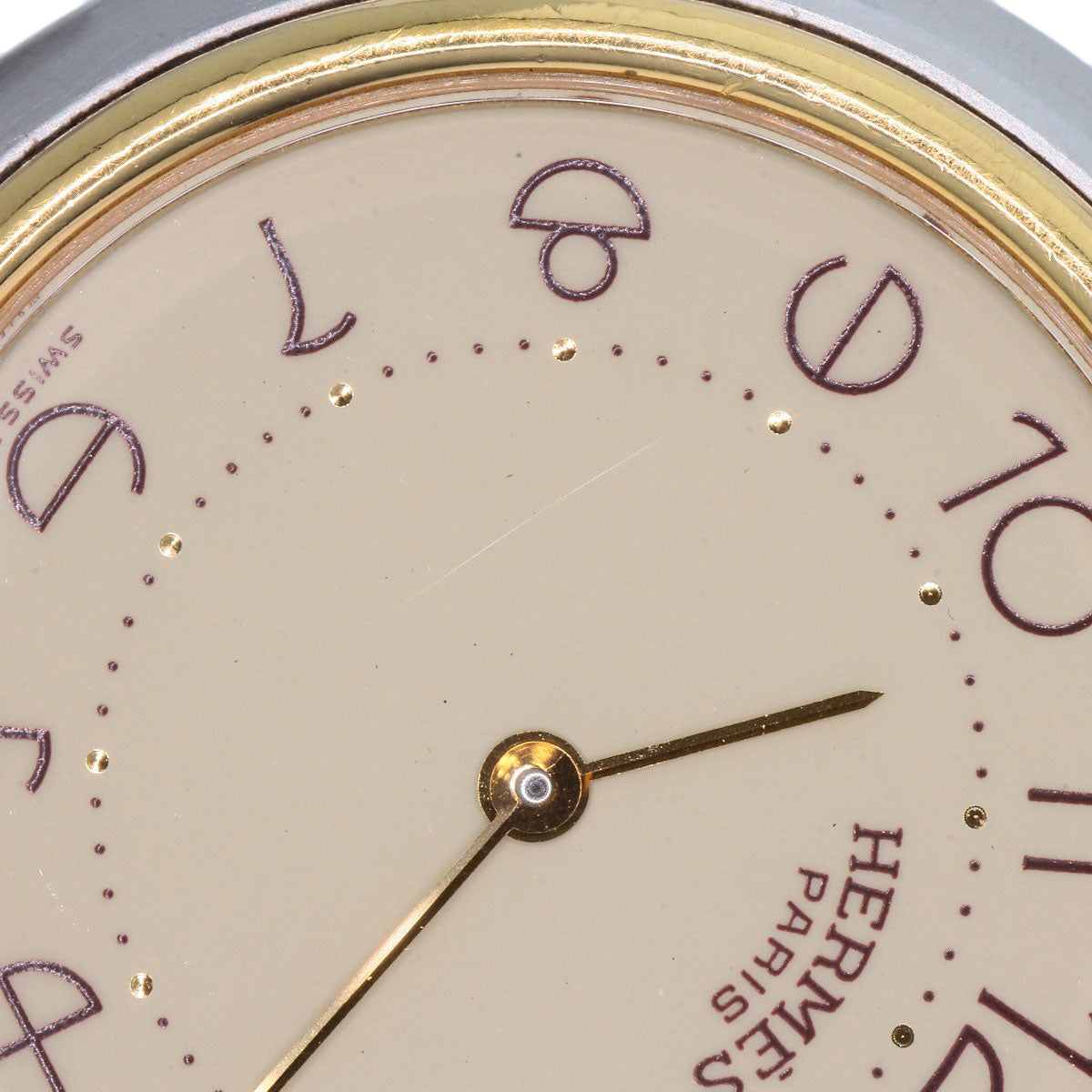 HERMES Watches Quartz Stainless Steel , SSxGP gold profile cream dial mens Used