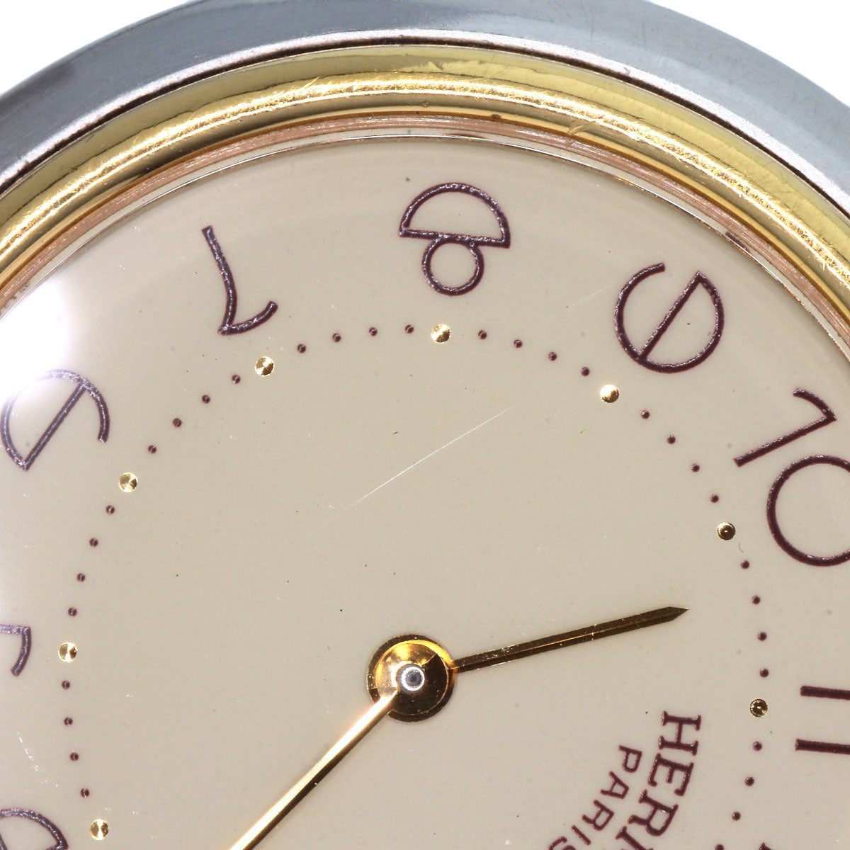 HERMES Watches Quartz Stainless Steel , SSxGP gold profile cream dial mens Used