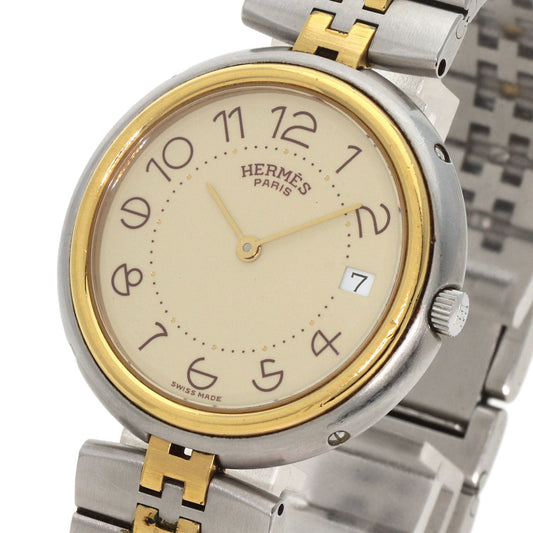 HERMES Watches Quartz Stainless Steel , SSxGP gold profile cream dial mens Used