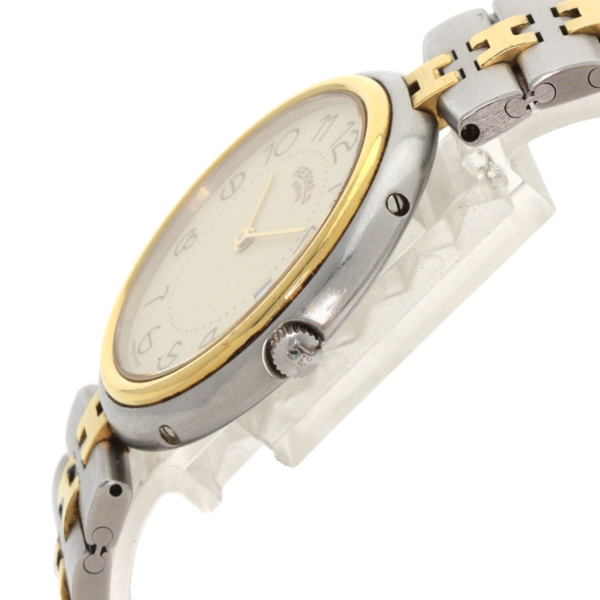 HERMES Watches Quartz Stainless Steel , SSxGP gold profile cream dial mens Used