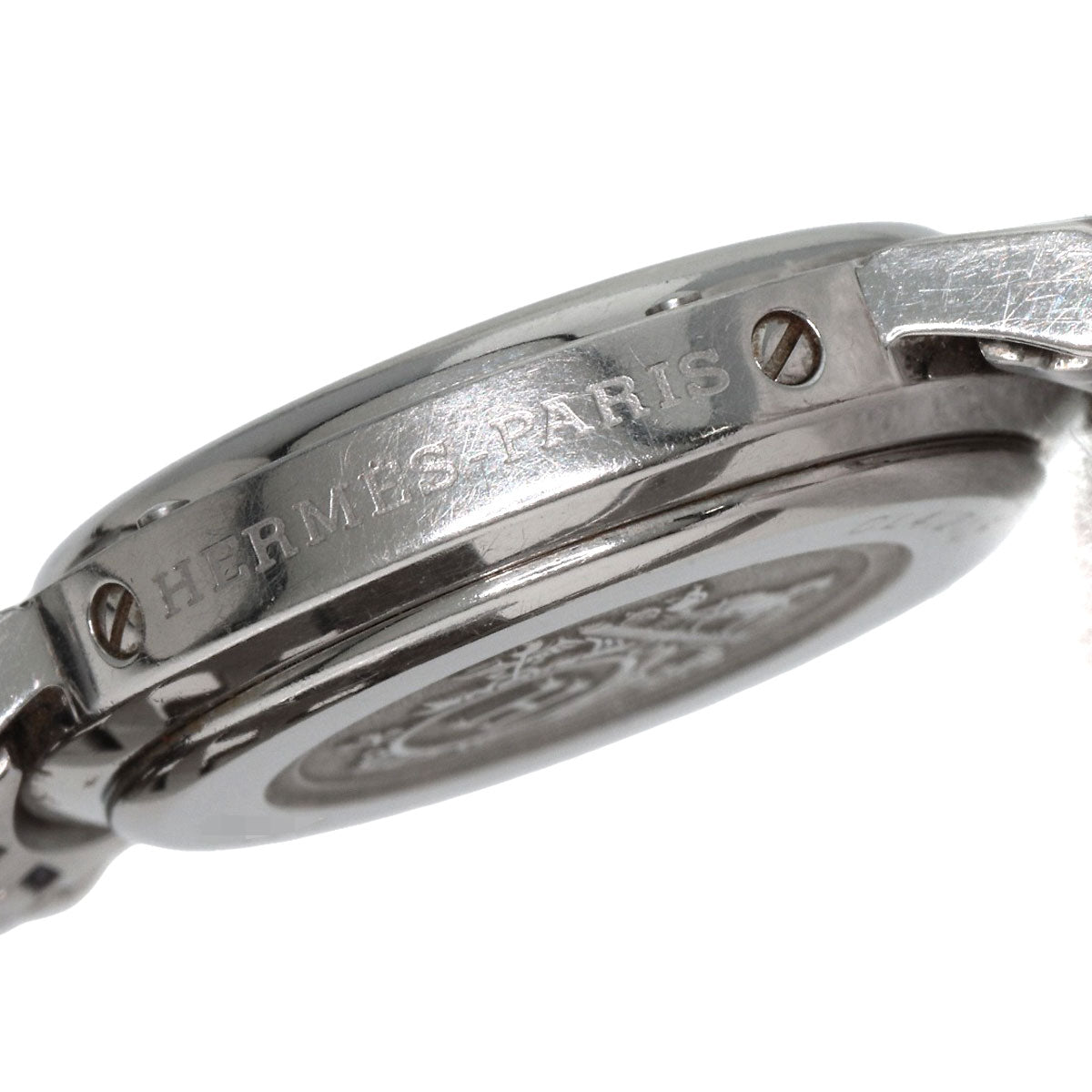 HERMES Watches Quartz CL4.210 Stainless Steel , Stainless Steel Silver Clipper white dial Women Used