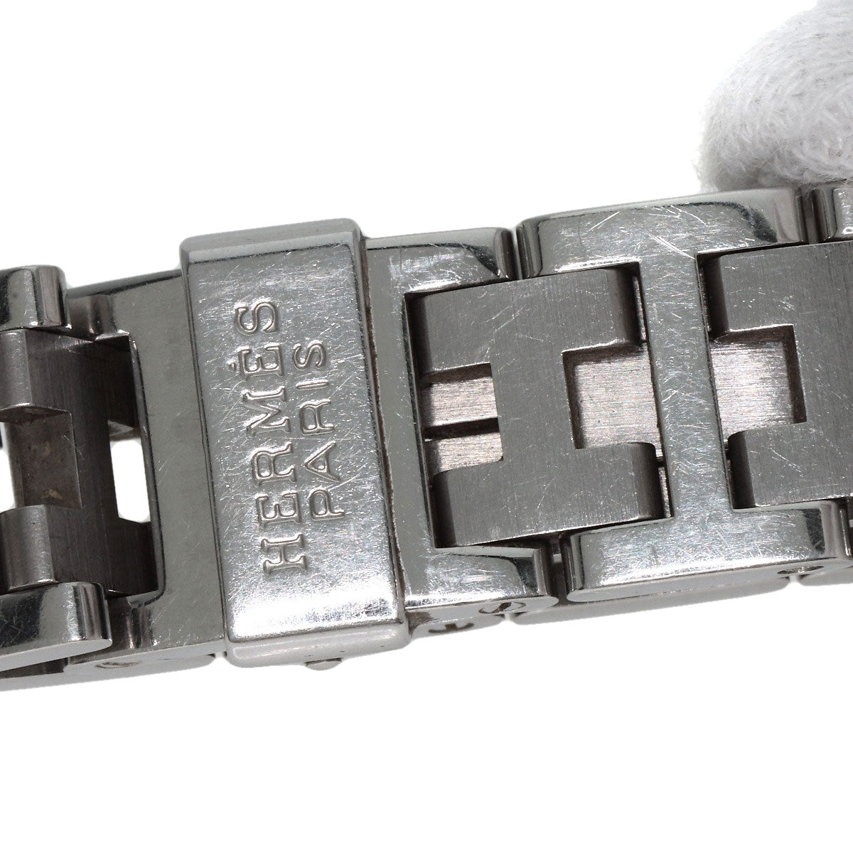 HERMES Watches Quartz CL4.210 Stainless Steel , Stainless Steel Silver Clipper white dial Women Used