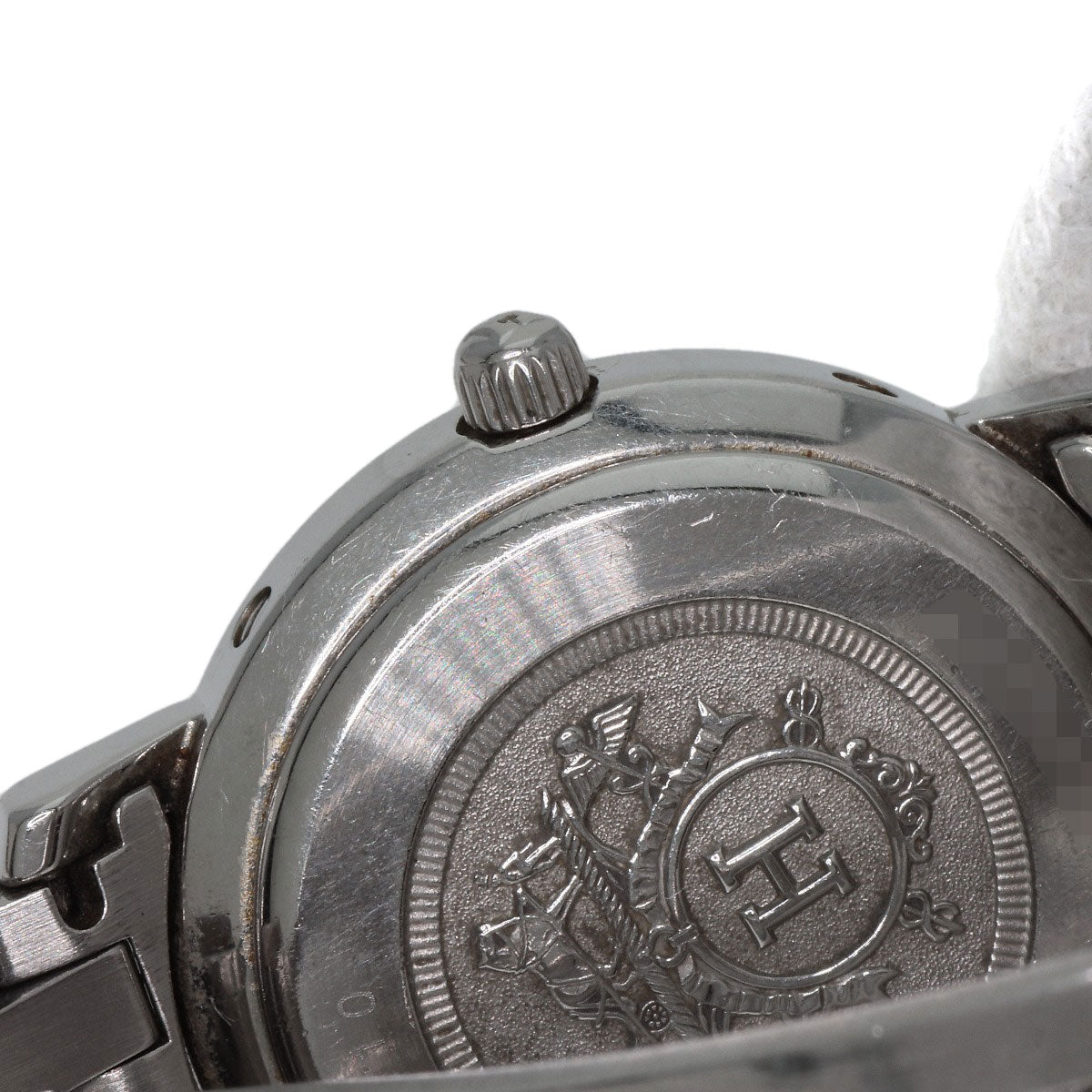 HERMES Watches Quartz CL4.210 Stainless Steel , Stainless Steel Silver Clipper white dial Women Used