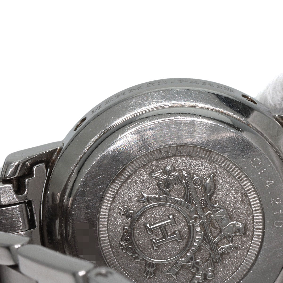 HERMES Watches Quartz CL4.210 Stainless Steel , Stainless Steel Silver Clipper white dial Women Used
