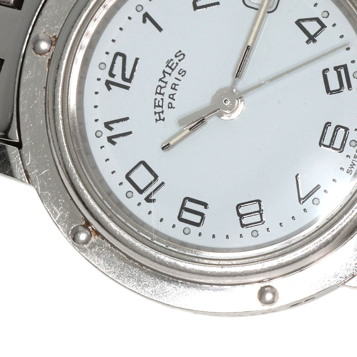 HERMES Watches Quartz CL4.210 Stainless Steel , Stainless Steel Silver Clipper white dial Women Used