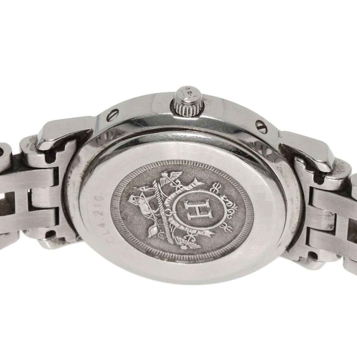 HERMES Watches Quartz CL4.210 Stainless Steel , Stainless Steel Silver Clipper white dial Women Used