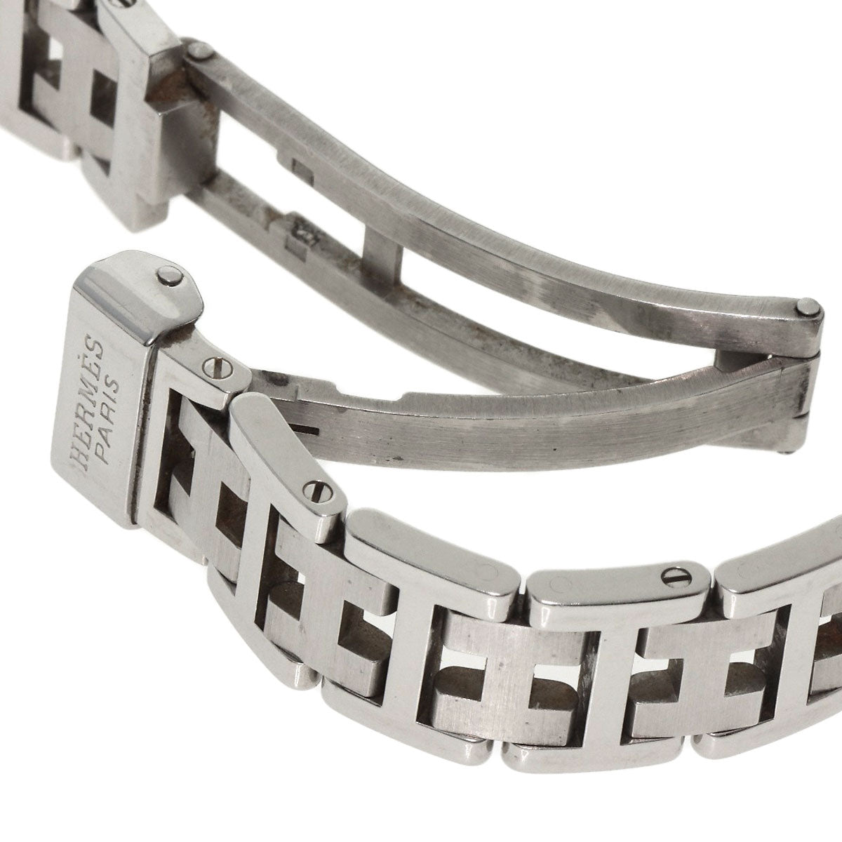 HERMES Watches Quartz CL4.210 Stainless Steel , Stainless Steel Silver Clipper white dial Women Used