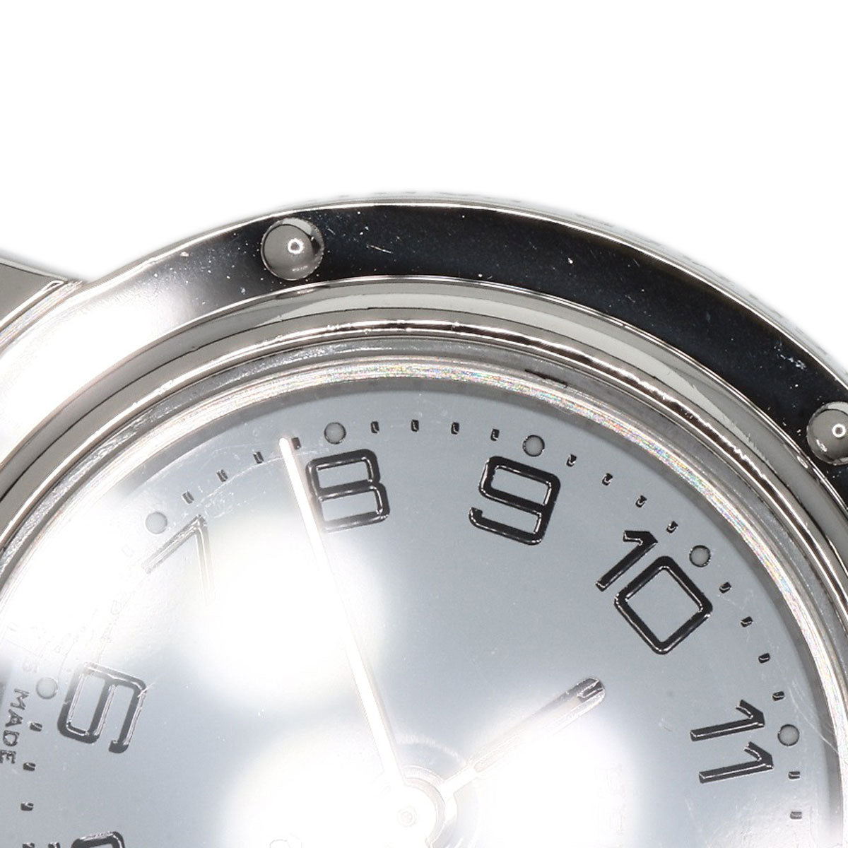 HERMES Watches Quartz CL4.210 Stainless Steel , Stainless Steel Silver Clipper white dial Women Used