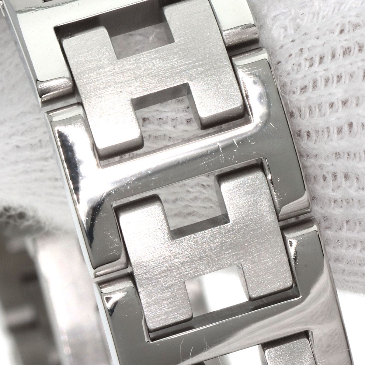 HERMES Watches Quartz CL4.210 Stainless Steel , Stainless Steel Silver Clipper white dial Women Used