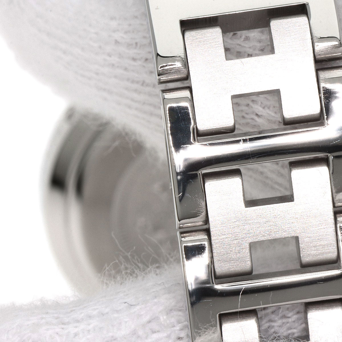 HERMES Watches Quartz CL4.210 Stainless Steel , Stainless Steel Silver Clipper white dial Women Used