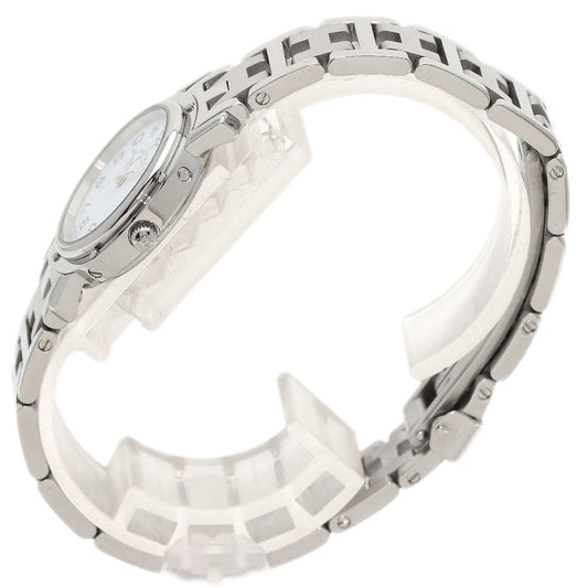 HERMES Watches Quartz CL4.210 Stainless Steel , Stainless Steel Silver Clipper white dial Women Used