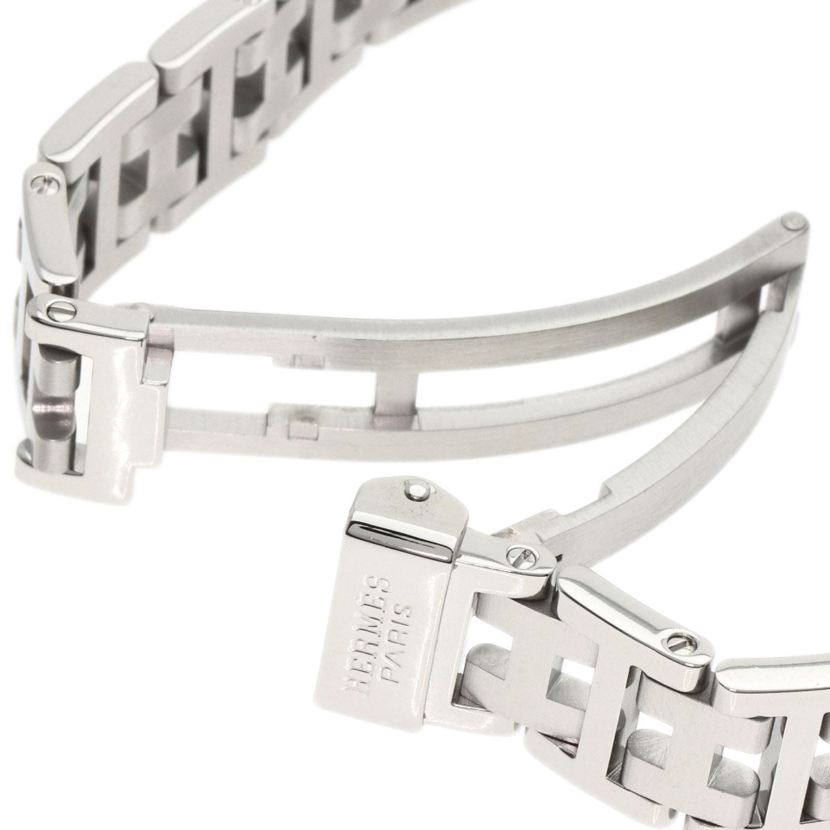 HERMES Watches Quartz CL4.210 Stainless Steel , Stainless Steel Silver Clipper white dial Women Used
