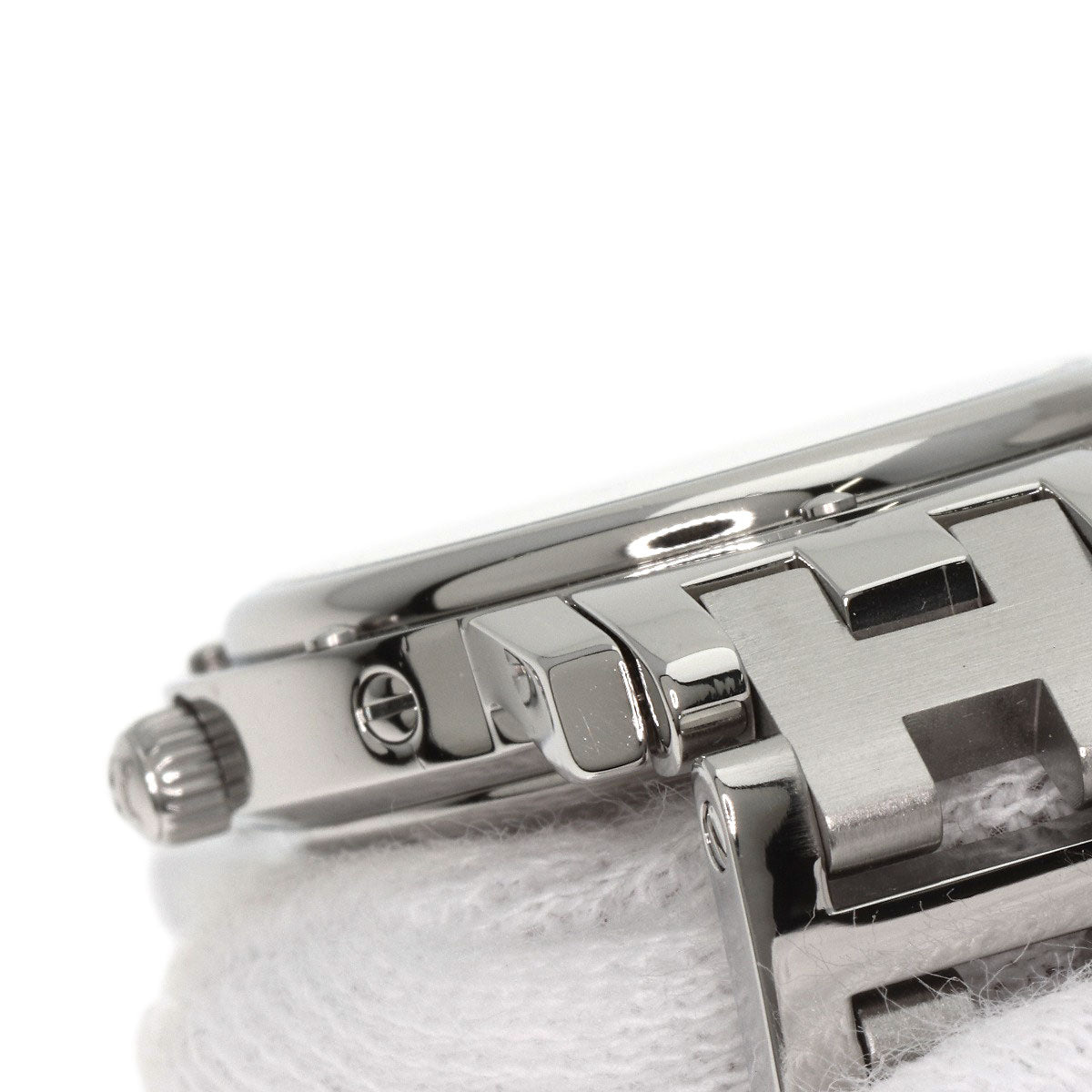 HERMES Watches Quartz CL4.210 Stainless Steel , Stainless Steel Silver Clipper white dial Women Used
