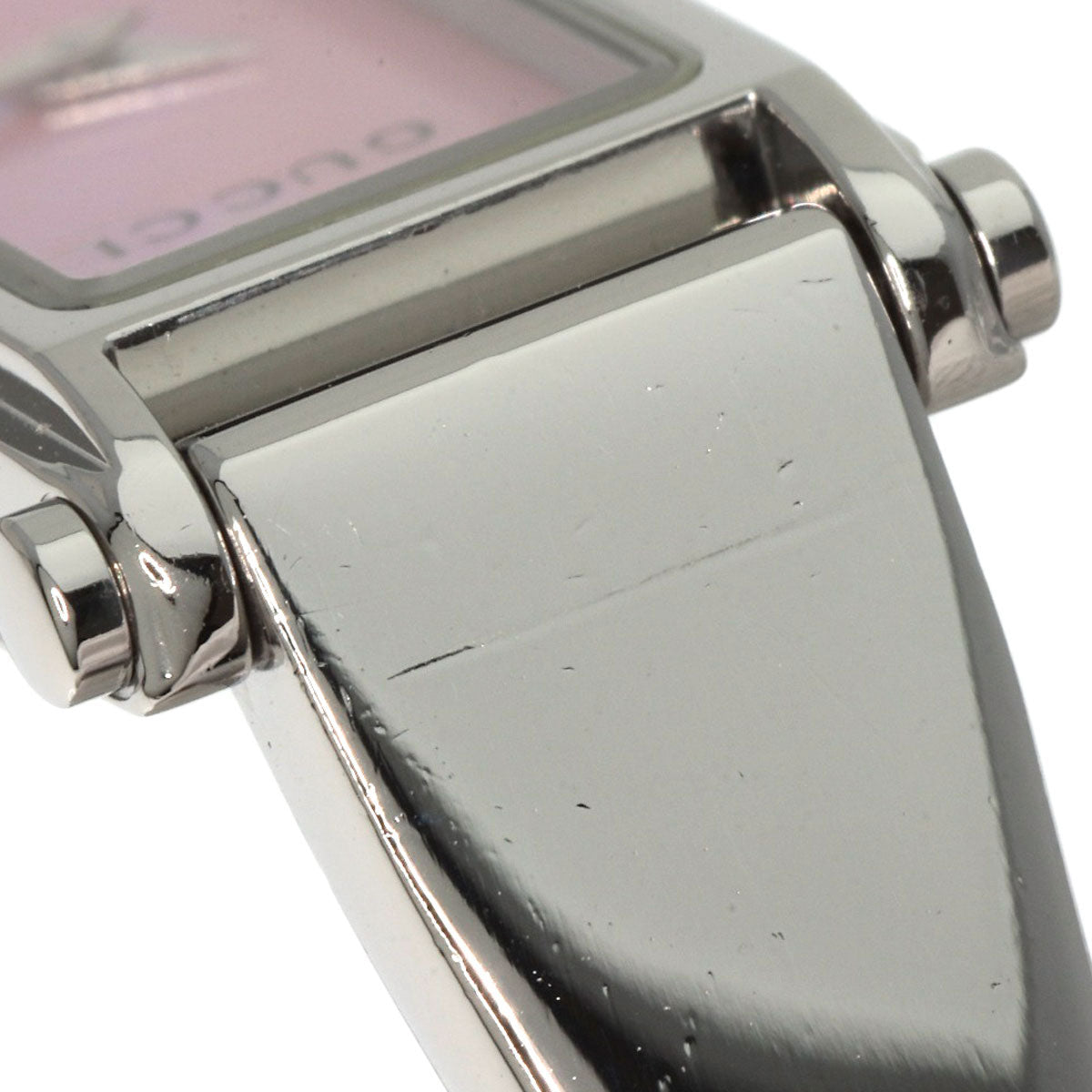 GUCCI Watches Quartz 1500L Stainless Steel , Stainless Steel Silver Square face Pink shell dial Women Used