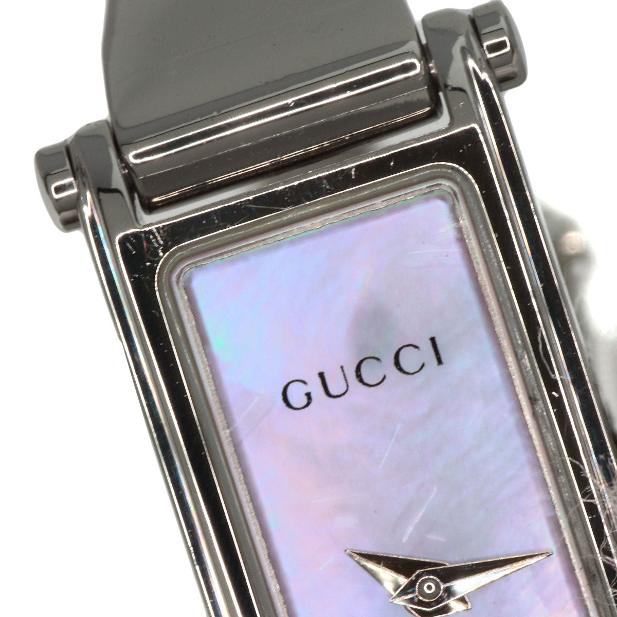 GUCCI Watches Quartz 1500L Stainless Steel , Stainless Steel Silver Square face Pink shell dial Women Used