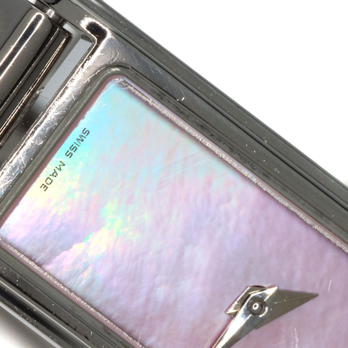 GUCCI Watches Quartz 1500L Stainless Steel , Stainless Steel Silver Square face Pink shell dial Women Used