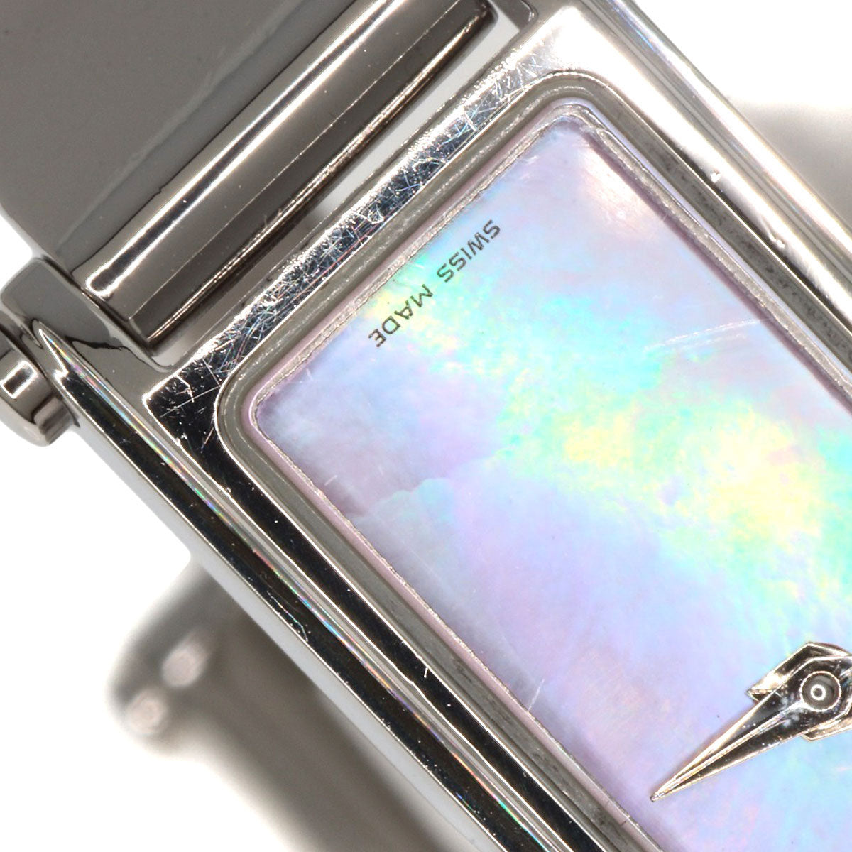 GUCCI Watches Quartz 1500L Stainless Steel , Stainless Steel Silver Square face Pink shell dial Women Used