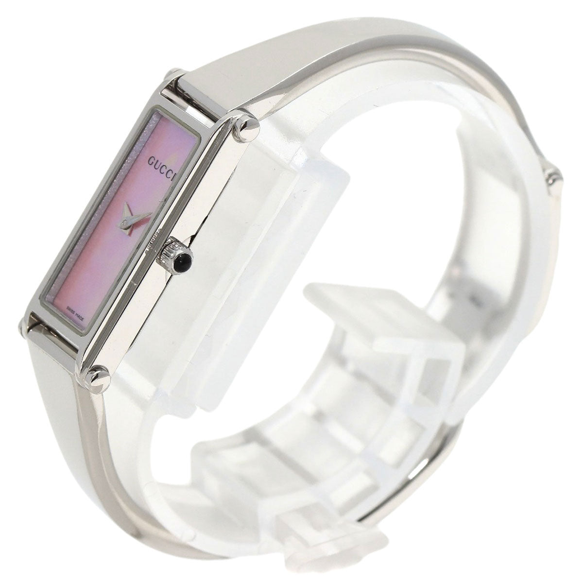 GUCCI Watches Quartz 1500L Stainless Steel , Stainless Steel Silver Square face Pink shell dial Women Used