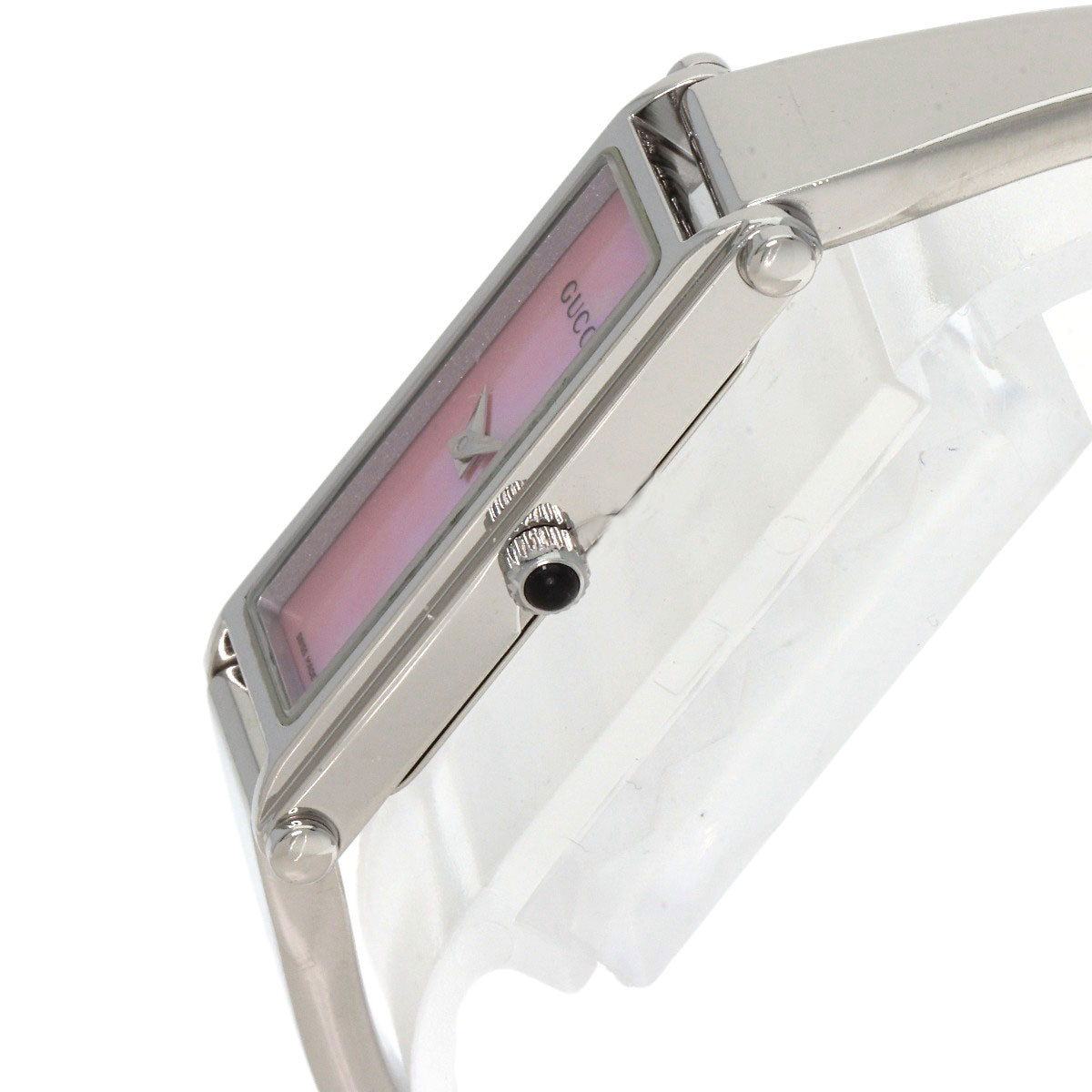 GUCCI Watches Quartz 1500L Stainless Steel , Stainless Steel Silver Square face Pink shell dial Women Used