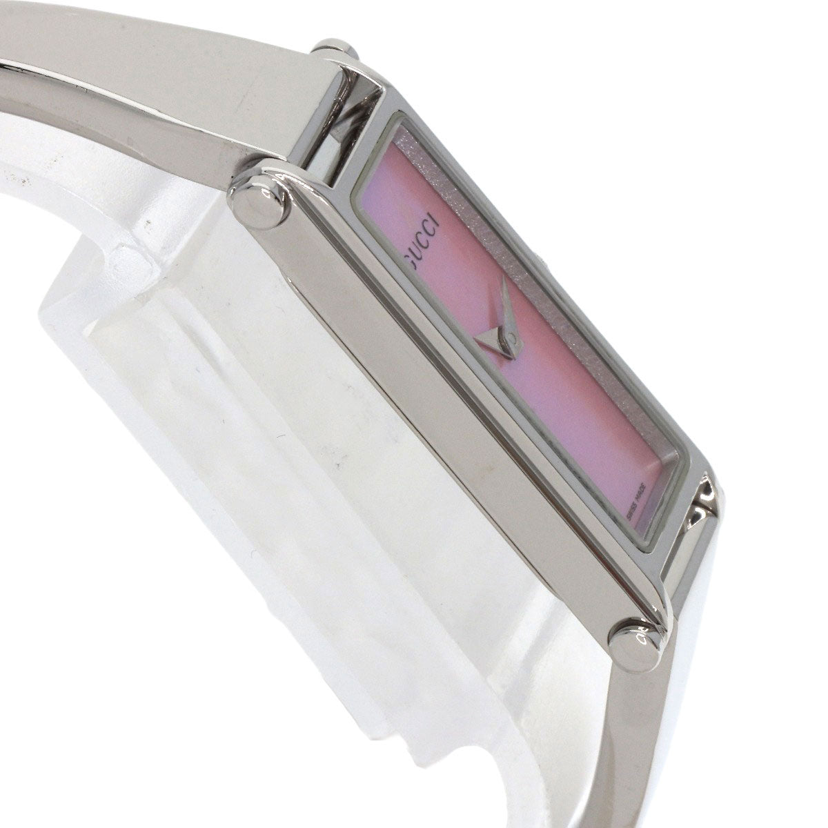 GUCCI Watches Quartz 1500L Stainless Steel , Stainless Steel Silver Square face Pink shell dial Women Used
