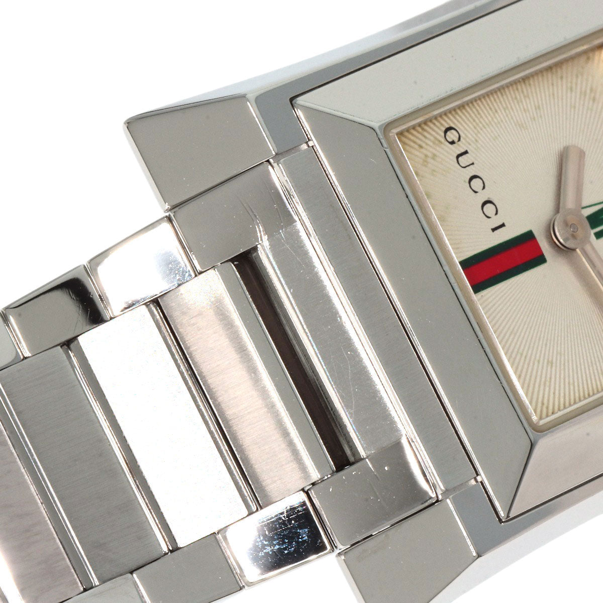 GUCCI Watches Quartz 111L Stainless Steel , Stainless Steel Silver Square face Ivory dial Women Used