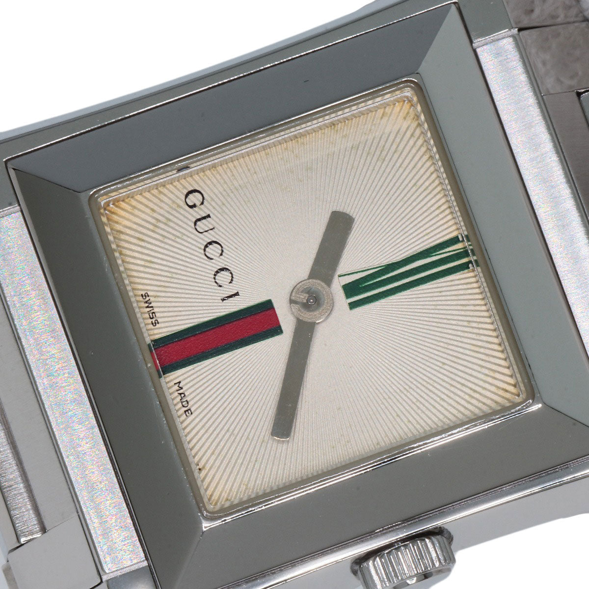 GUCCI Watches Quartz 111L Stainless Steel Silver Square face Ivory dial