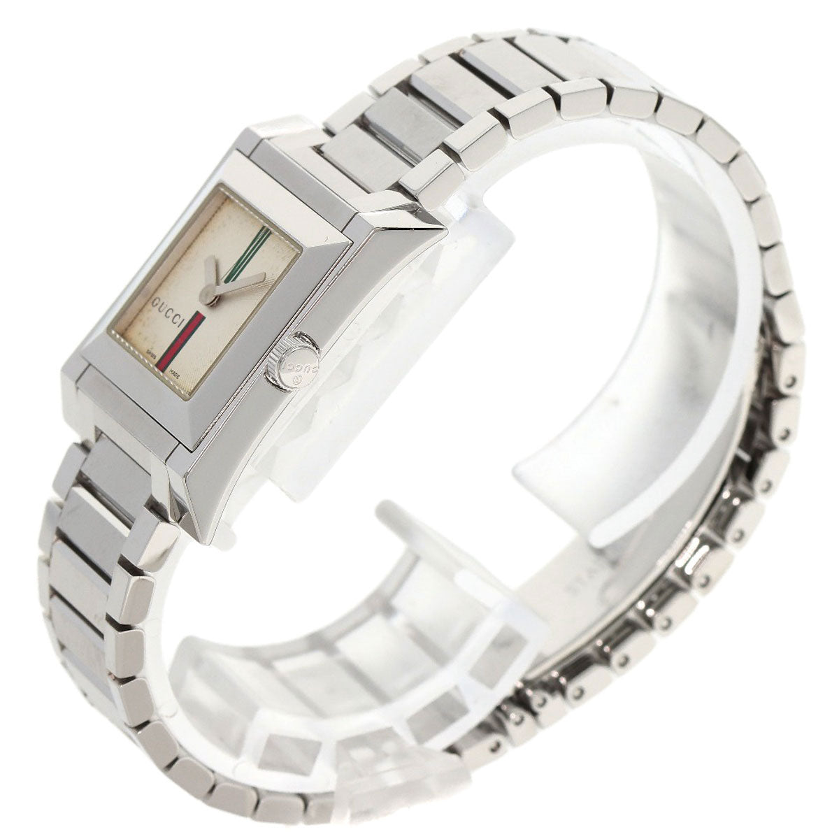 GUCCI Watches Quartz 111L Stainless Steel Silver Square face Ivory dial