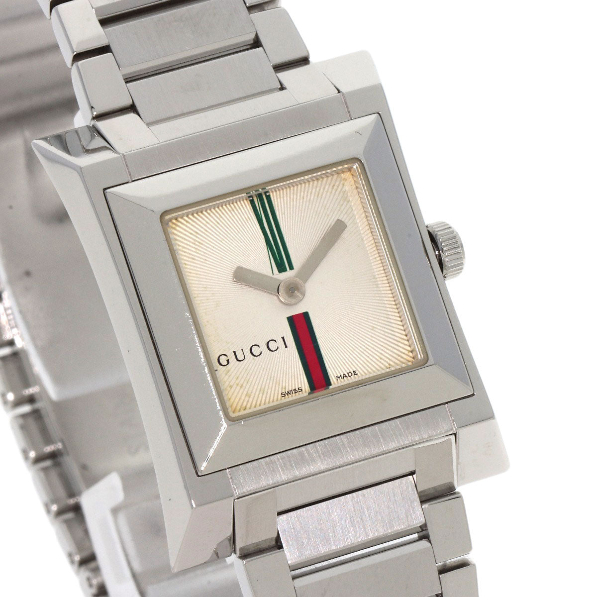 GUCCI Watches Quartz 111L Stainless Steel Silver Square face Ivory dial