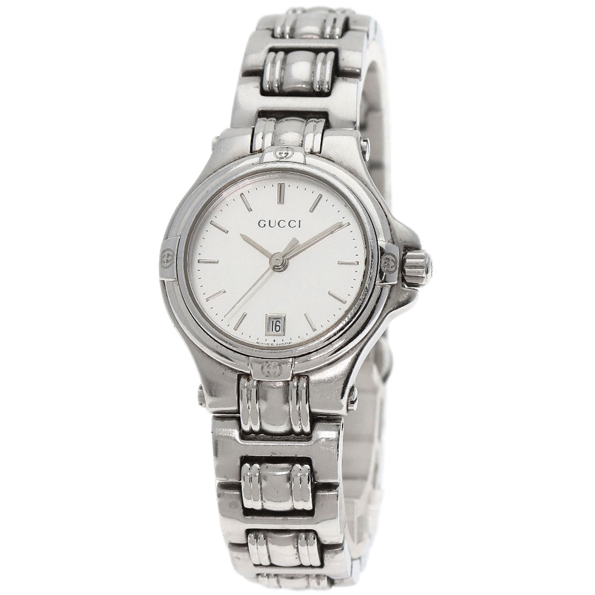 GUCCI Watches Quartz 9040L Stainless Steel Silver Round face Silver dial