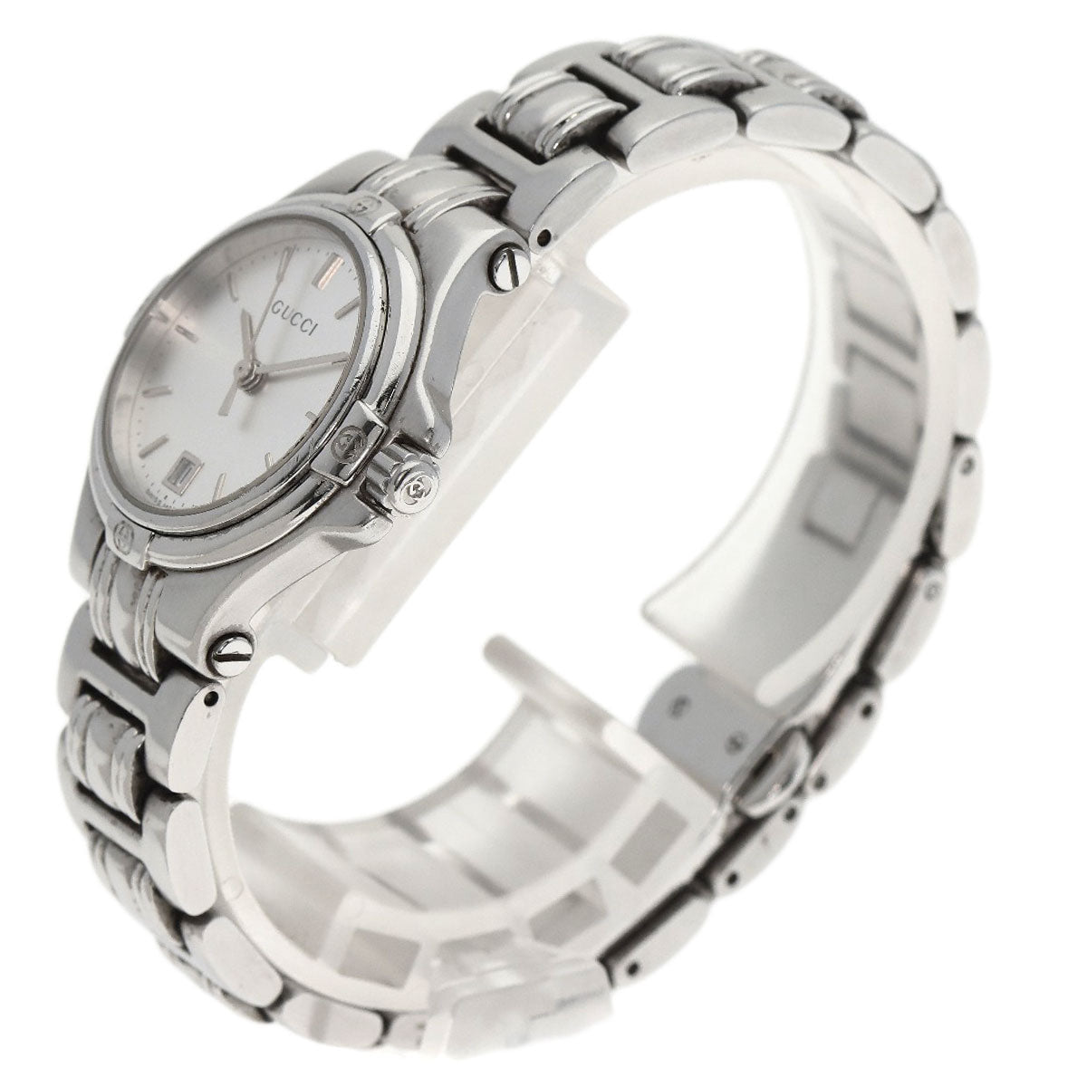 GUCCI Watches Quartz 9040L Stainless Steel Silver Round face Silver dial