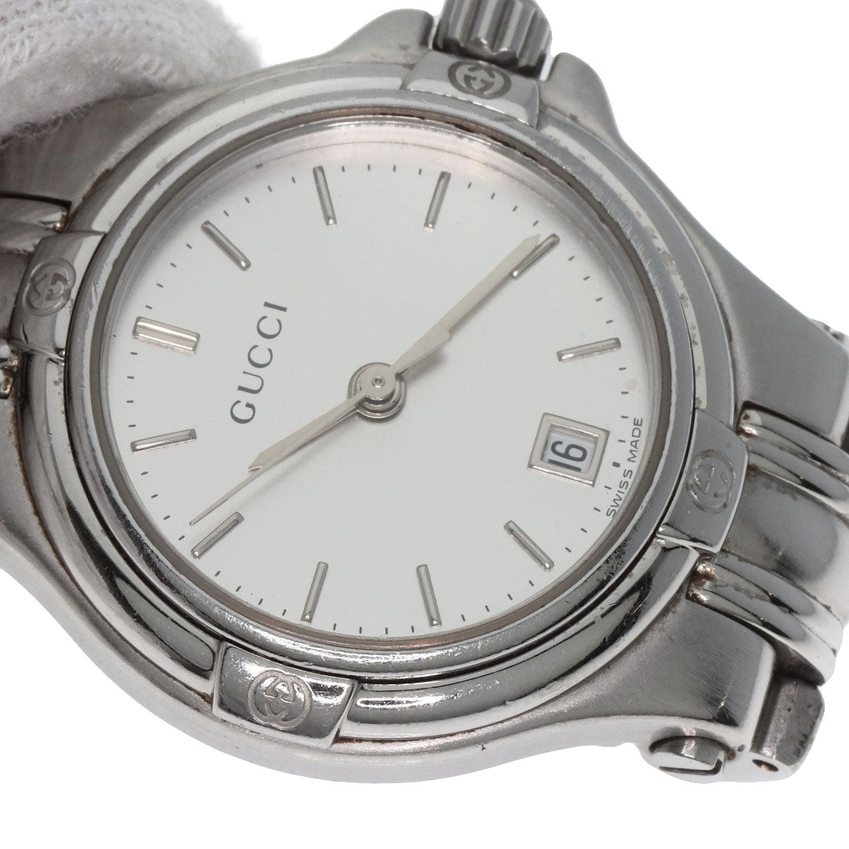 GUCCI Watches Quartz 9040L Stainless Steel Silver Round face Silver dial