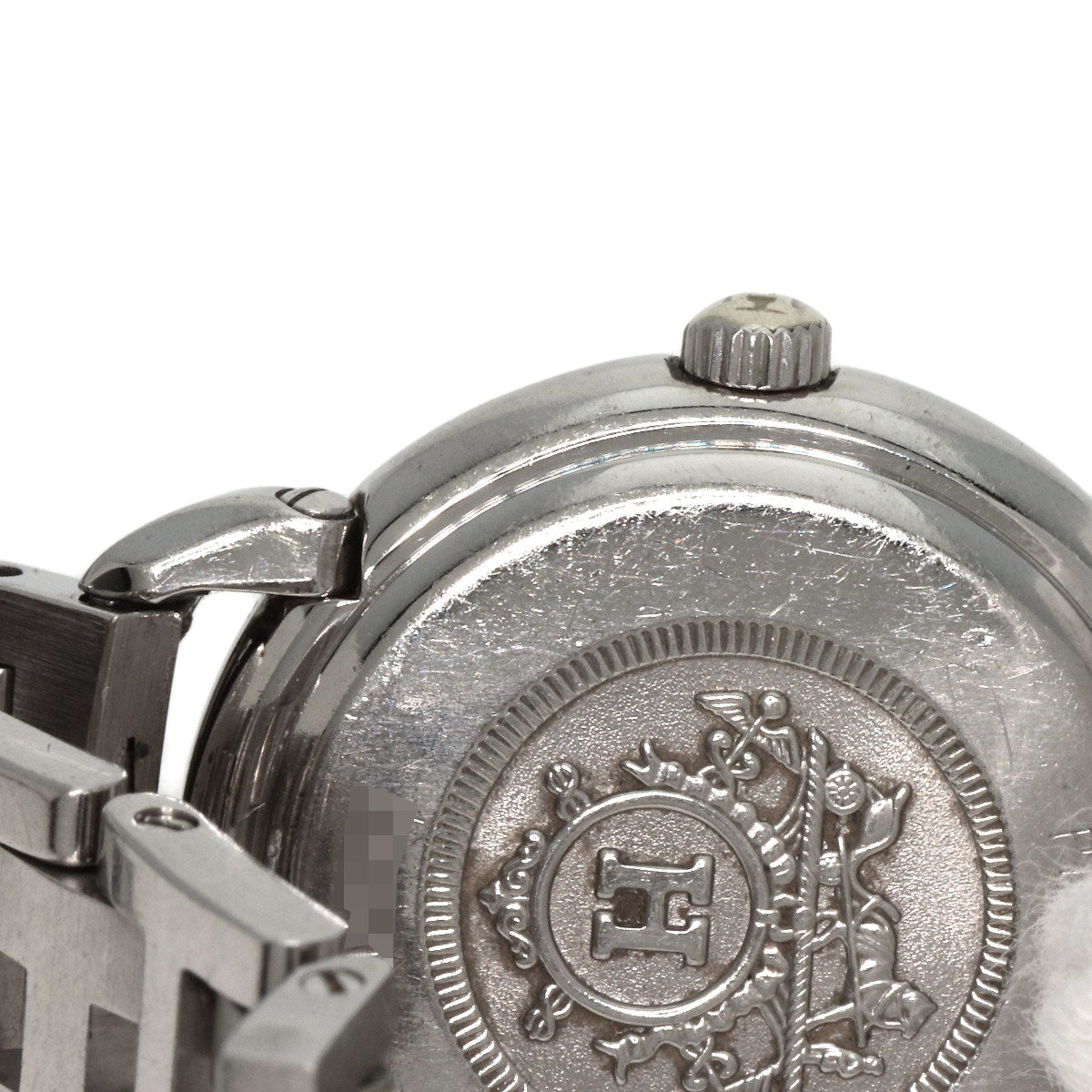 HERMES Watches Quartz PU2.210 Stainless Steel , Stainless Steel Silver Pullman blue dial Women Used