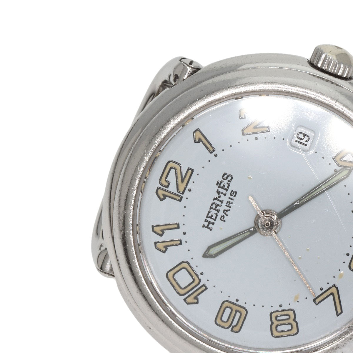 HERMES Watches Quartz PU2.210 Stainless Steel , Stainless Steel Silver Pullman blue dial Women Used