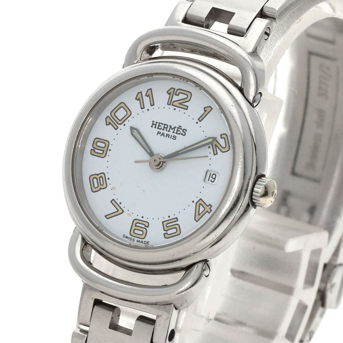 HERMES Watches Quartz PU2.210 Stainless Steel , Stainless Steel Silver Pullman blue dial Women Used