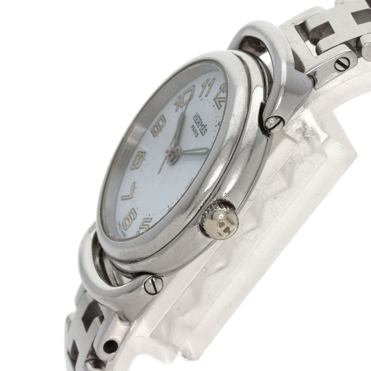 HERMES Watches Quartz PU2.210 Stainless Steel , Stainless Steel Silver Pullman blue dial Women Used