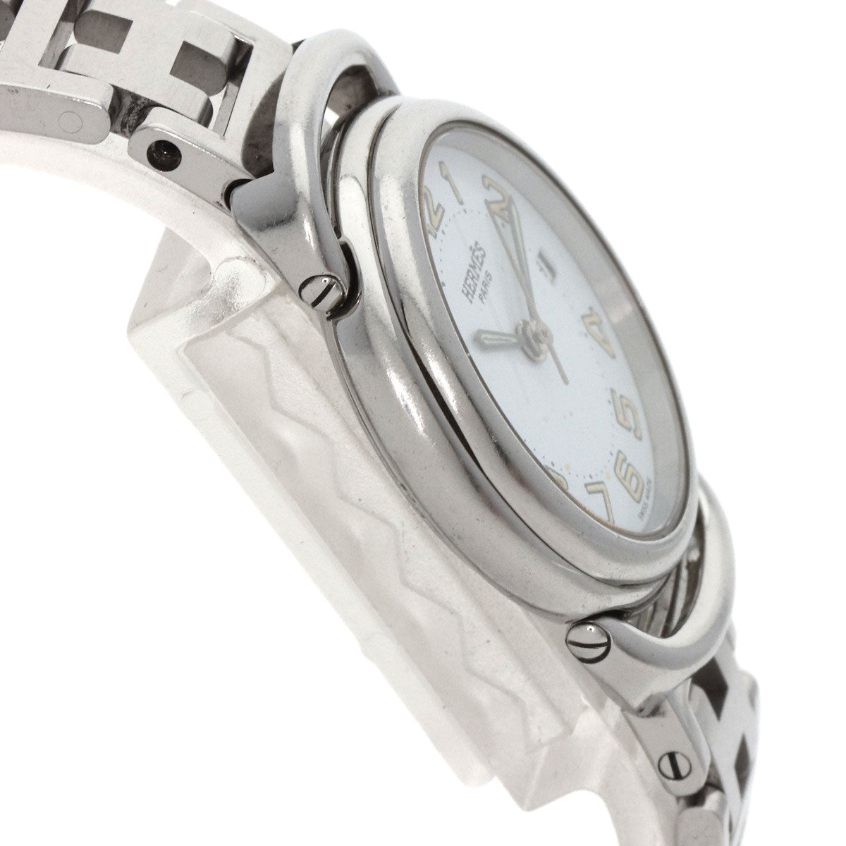 HERMES Watches Quartz PU2.210 Stainless Steel , Stainless Steel Silver Pullman blue dial Women Used