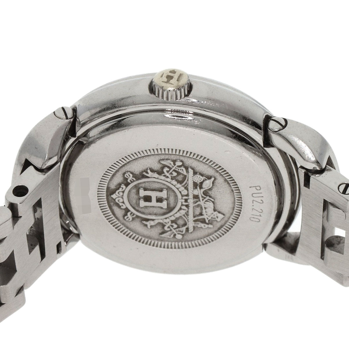 HERMES Watches Quartz PU2.210 Stainless Steel , Stainless Steel Silver Pullman blue dial Women Used